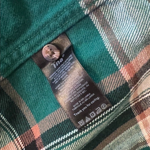 TNA Green and White Plaid Button Down Shirt - Picture 5 of 5